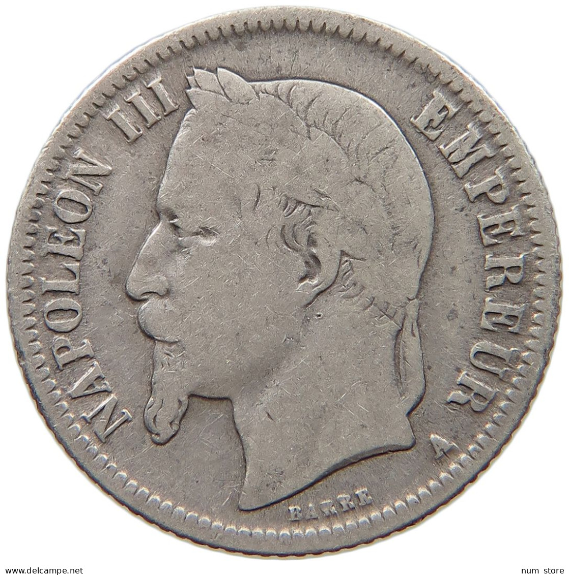 FRANCE FRANC 1866 A Napoleon III. (1852-1870) #c052 0189 - 1 Franc