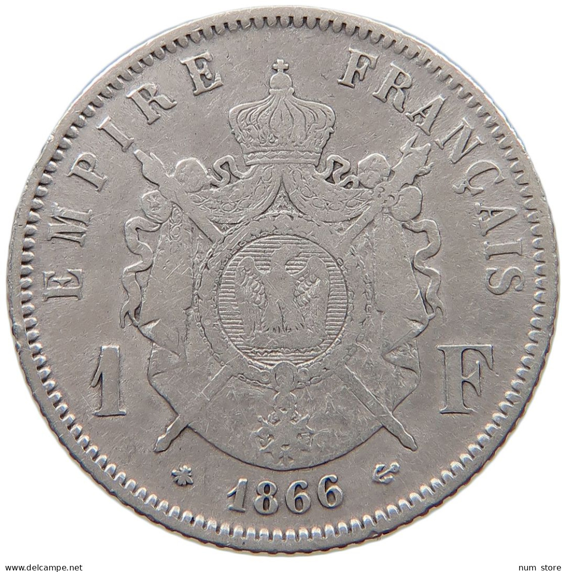 FRANCE FRANC 1866 A Napoleon III. (1852-1870) #a081 0625 - 1 Franc