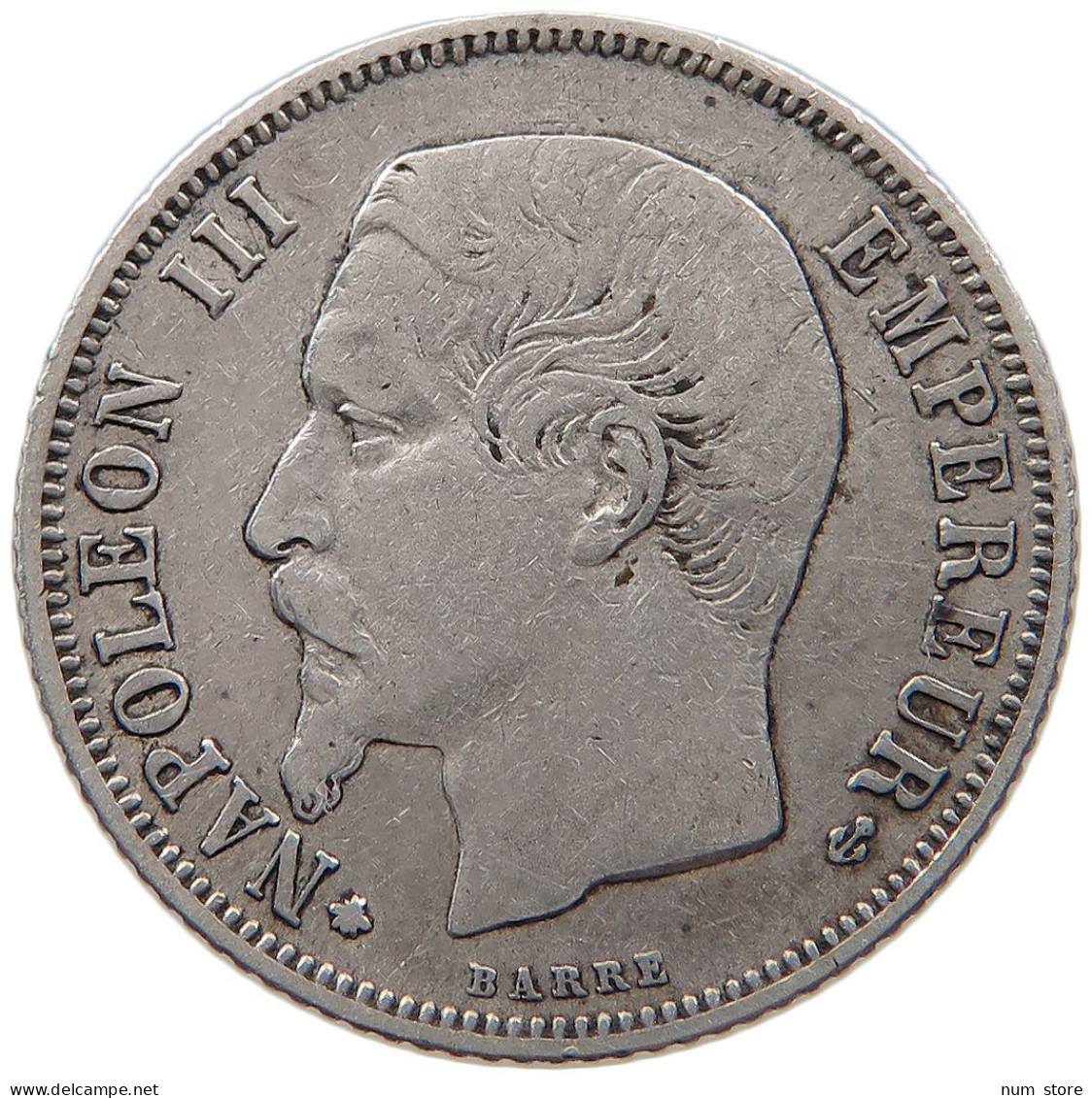 FRANCE FRANC 1859 BB Napoleon III. (1852-1870) #t143 0465 - 1 Franc