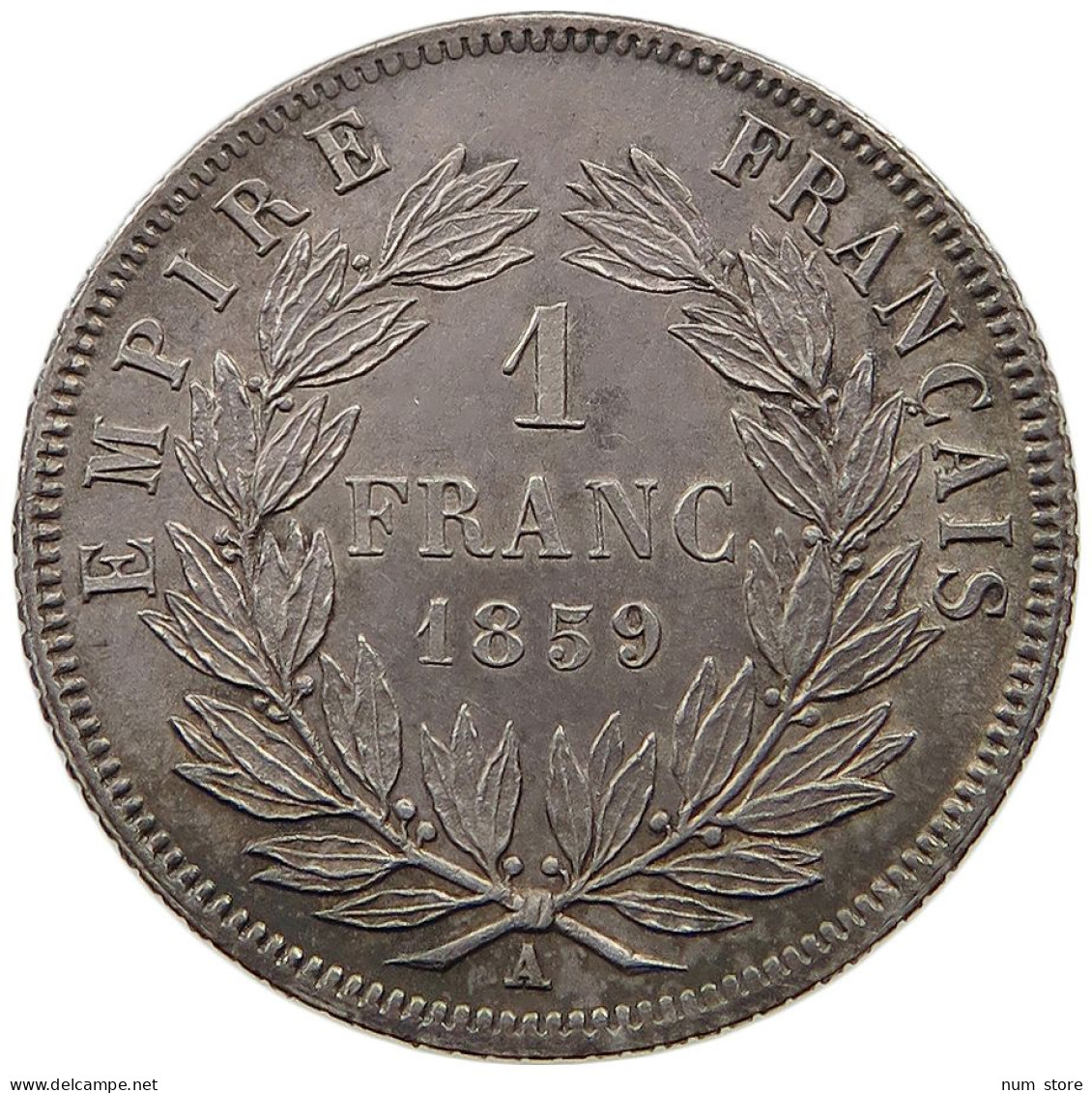 FRANCE FRANC 1859 A Napoleon III. (1852-1870) #t058 0395 - 1 Franc