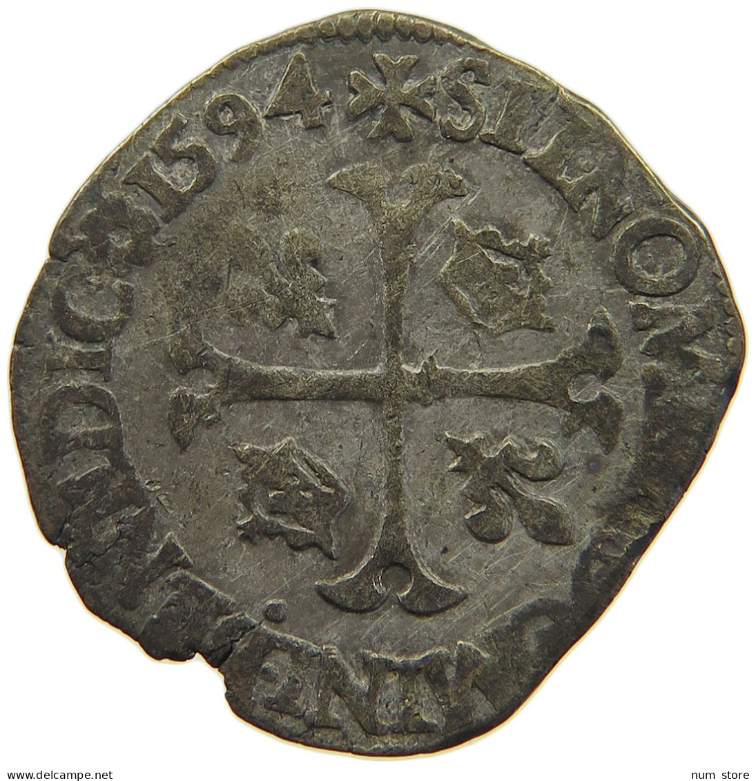 FRANCE DOUZAIN 1594 Henri III. (1574-1589) #t161 0589 - 1574-1589 Enrico III