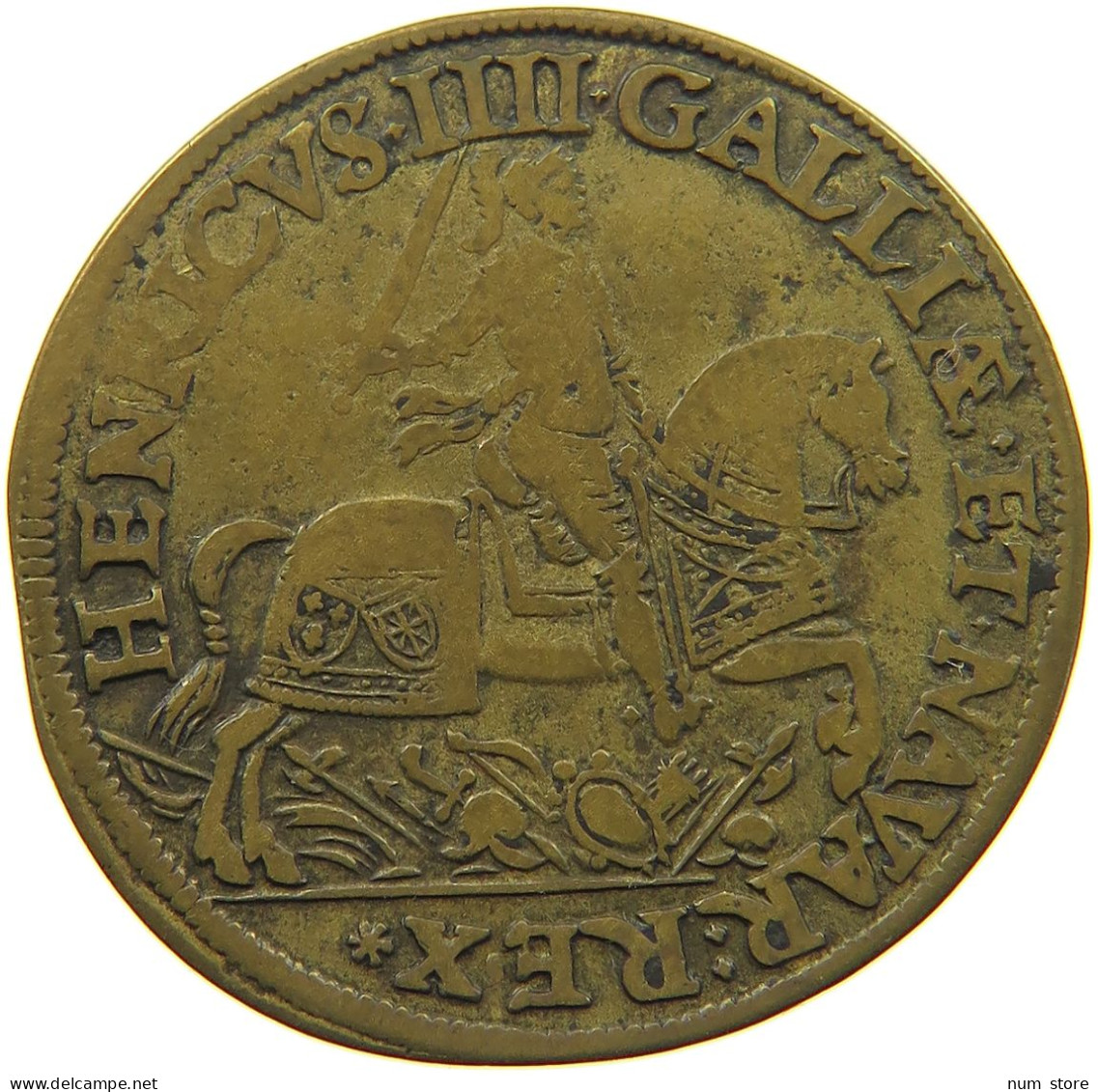FRANCE JETON 1596 JETON 1596 HENRI IV. 27MM #t153 0145 - 1589-1610 Henri IV Le Vert-Galant