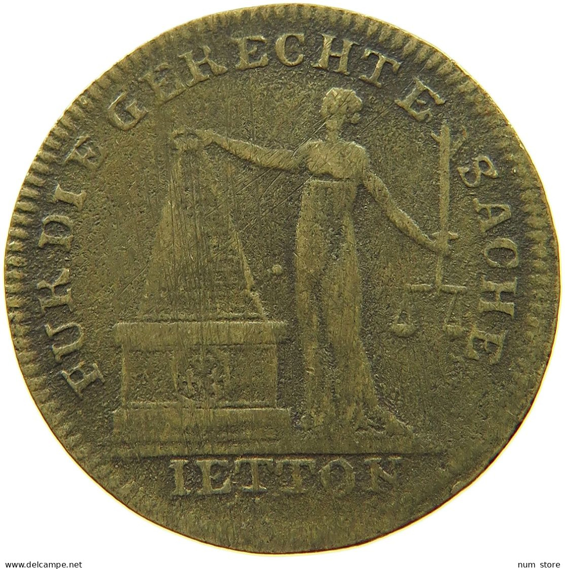 FRANCE JETON  LOUIS XVIII. (1814, 1815-1824) FUR DIE GERECHTE SACHEN #a004 0679 - Autres & Non Classés