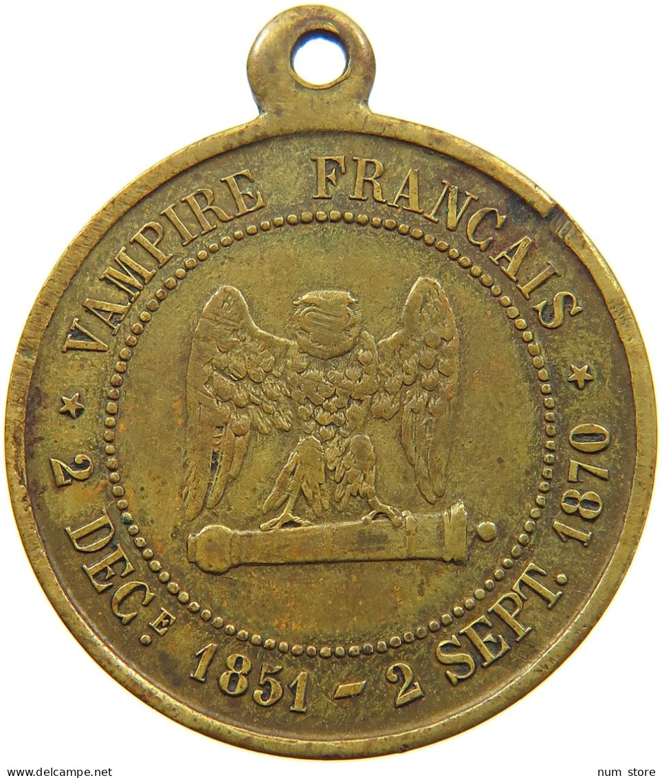 FRANCE MEDAL 1870 Napoleon III. (1852-1870) SATIRIQUE MEDAL 80000 PRISONERS #c002 0191 - Autres & Non Classés