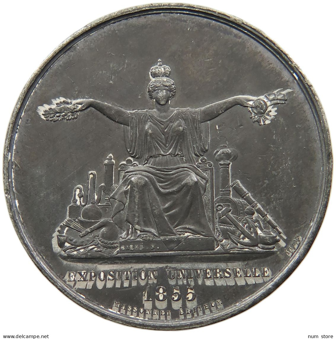 FRANCE MEDAL 1855 Napoleon III. (1852-1870) EUGENIE, CAQUE EXPOSITION UNIVERSELLE #tm4 0663 - Sonstige & Ohne Zuordnung
