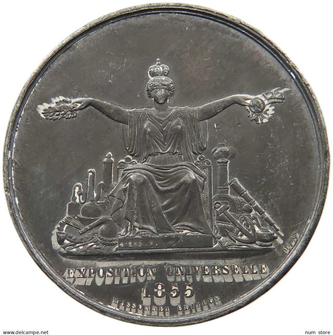 FRANCE MEDAL 1855 Napoleon III. (1852-1870) EUGENIE, CAQUE EXPOSITION UNIVERSELLE #tm4 0663 - Autres & Non Classés