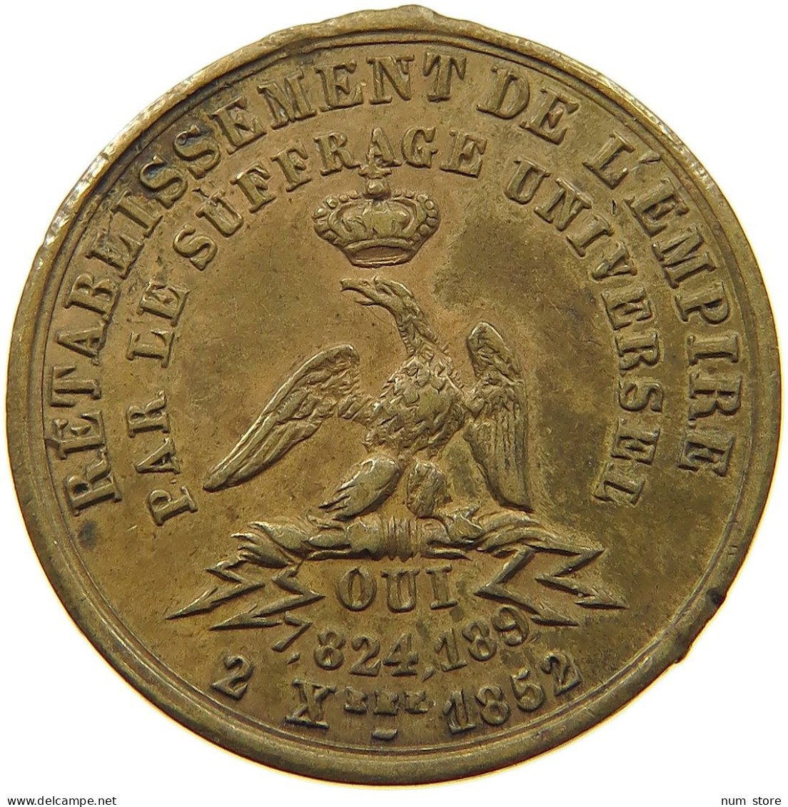 FRANCE MEDAL 1852 Napoleon III. (1852-1870) #a004 0685 - Sonstige & Ohne Zuordnung