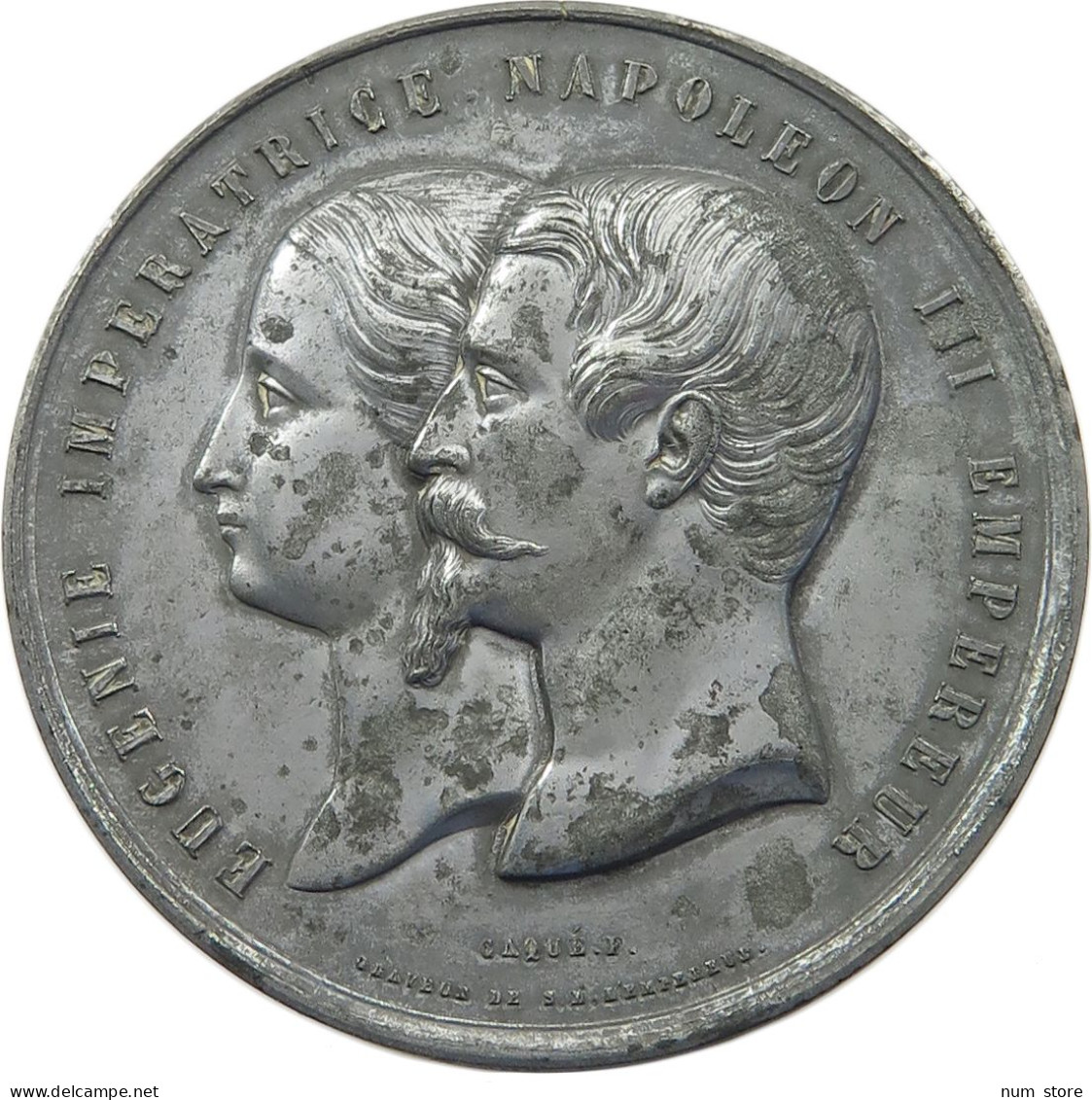 FRANCE MEDAL 1855 Napoleon III. (1852-1870) EUGENIE PALAIS DE INDUSTRIE, CAQUE #tm2 0477 - Autres & Non Classés