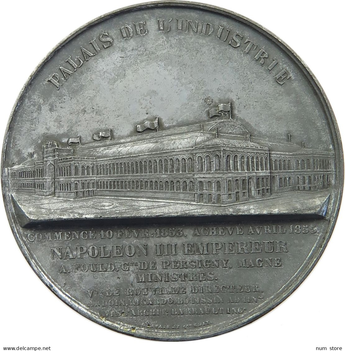 FRANCE MEDAL 1855 Napoleon III. (1852-1870) EUGENIE PALAIS DE INDUSTRIE, CAQUE #tm2 0477 - Sonstige & Ohne Zuordnung