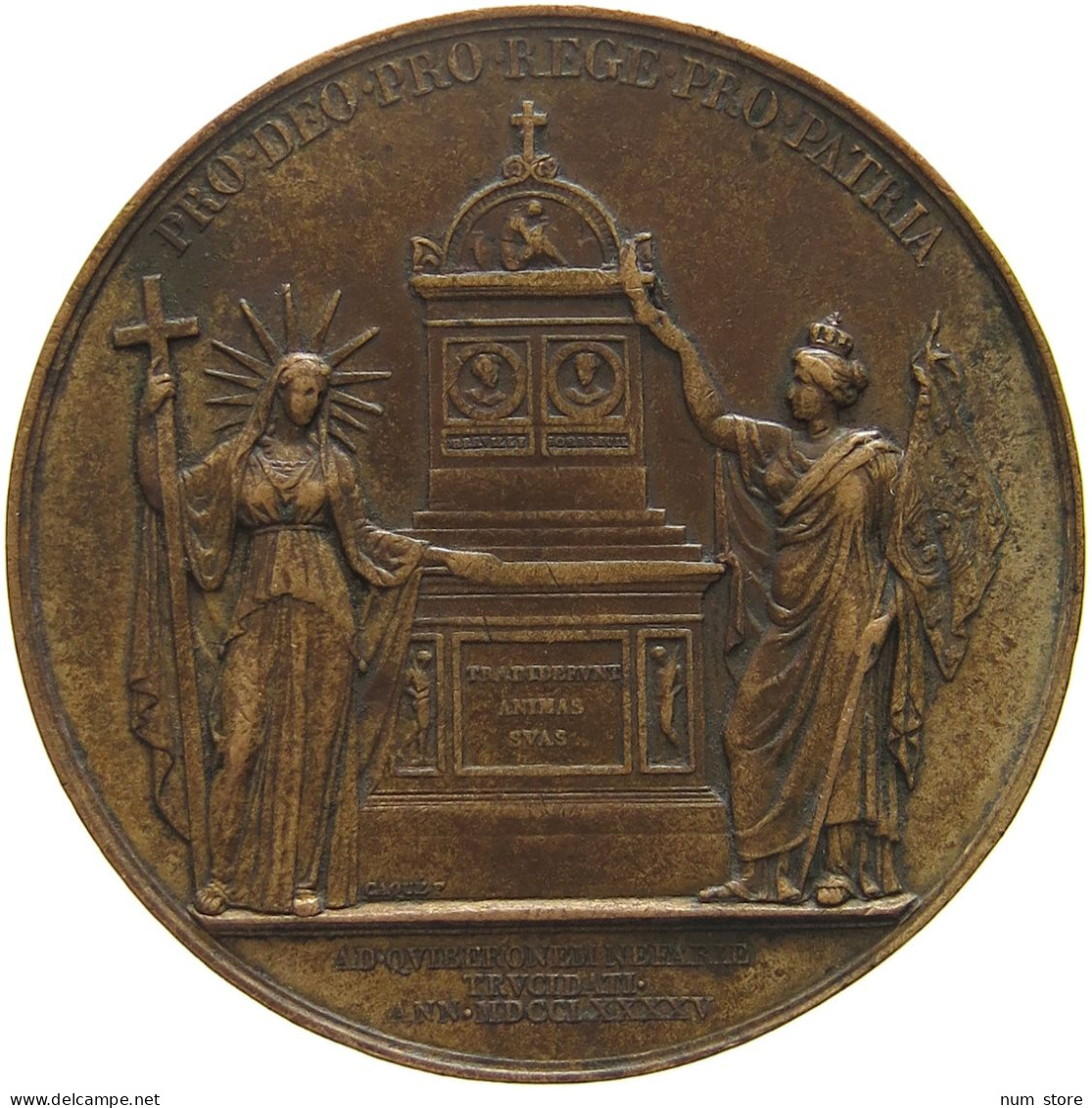 FRANCE MEDAL 1795 Charles X. (1824-1830) Monument Les Victimes De Quiberon #tm1 0297 - Other & Unclassified