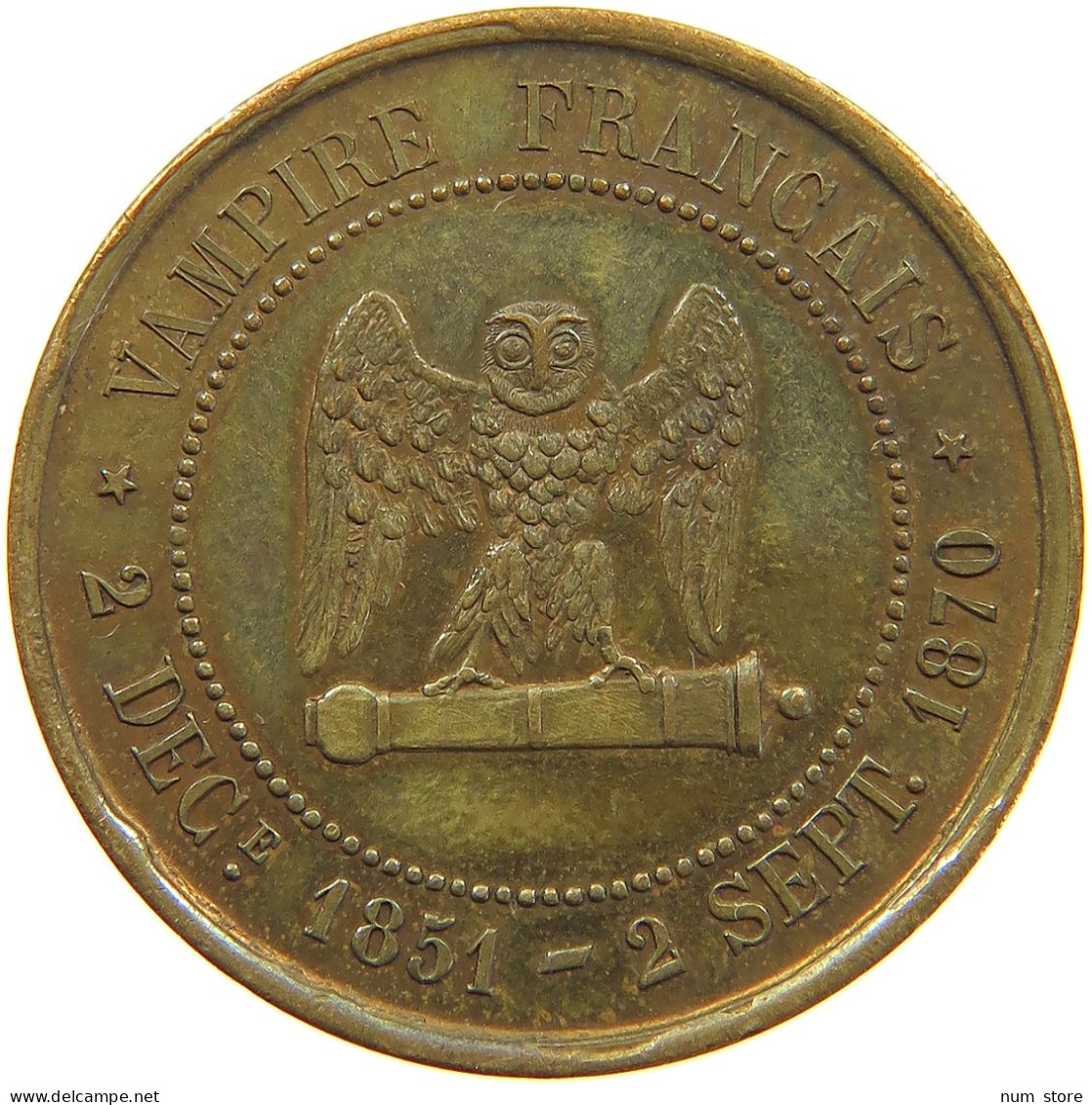 FRANCE MEDAILLE 1870 Napoleon III. (1852-1870) SATIRIQUE 80000 PRISONNIERS #t138 0461 - Sonstige & Ohne Zuordnung