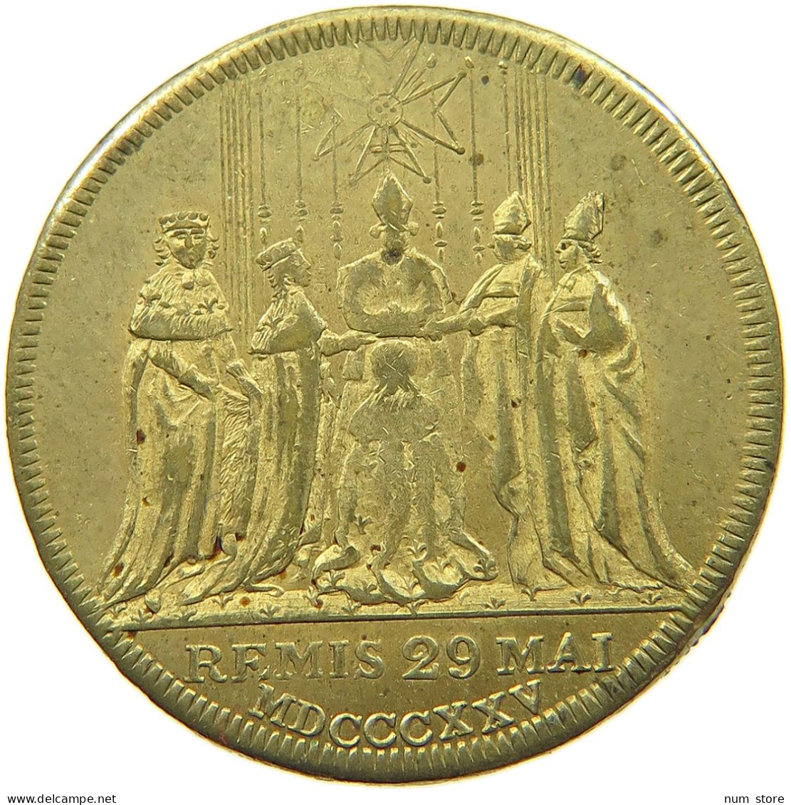 FRANCE MEDAILLE 1825 Charles X. (1824-1830) JETON CORONATION REMIS #t109 2137 - Altri & Non Classificati