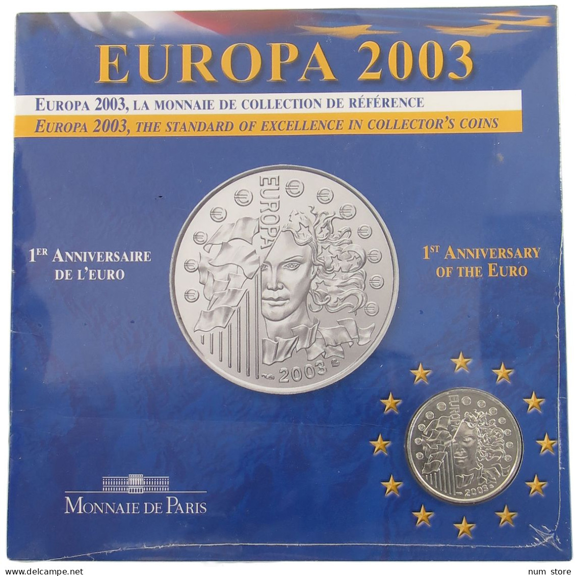 FRANCE SET 2003 1ST ANIVERSARY OF EURO #bs15 0029 - Andere & Zonder Classificatie