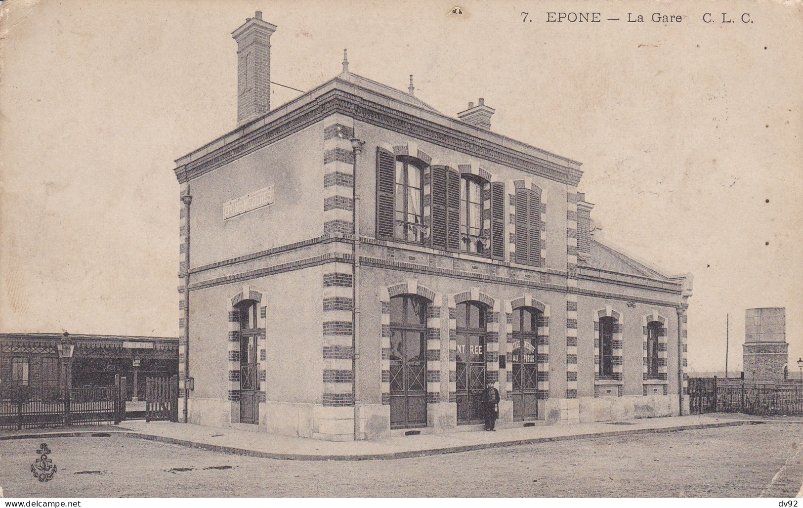 YVELINES EPONE LA GARE CACHET MILITAIRE AU DOS SERVICE G.V.C ROUEN - Epone