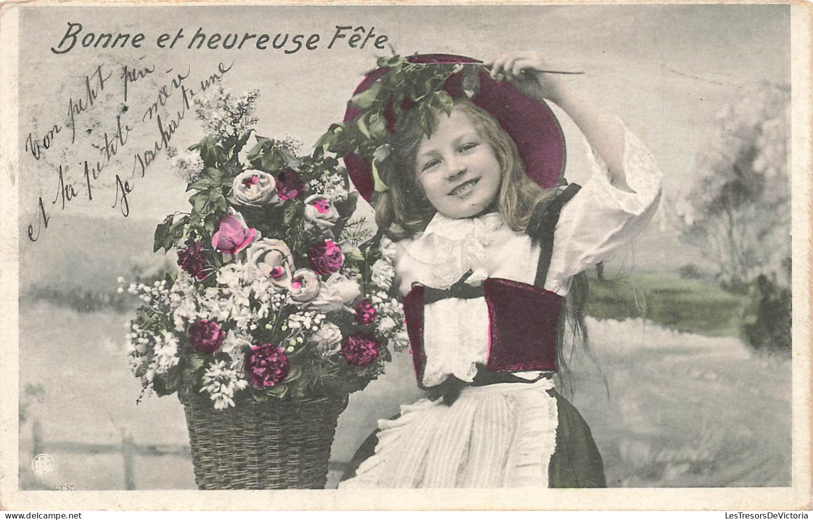 FÊTES ET VOEUX - Bonne Et Heureuse Fête - Petite Marchande De Fleurs - Colorisé - Carte Postale Ancienne - Nouvel An