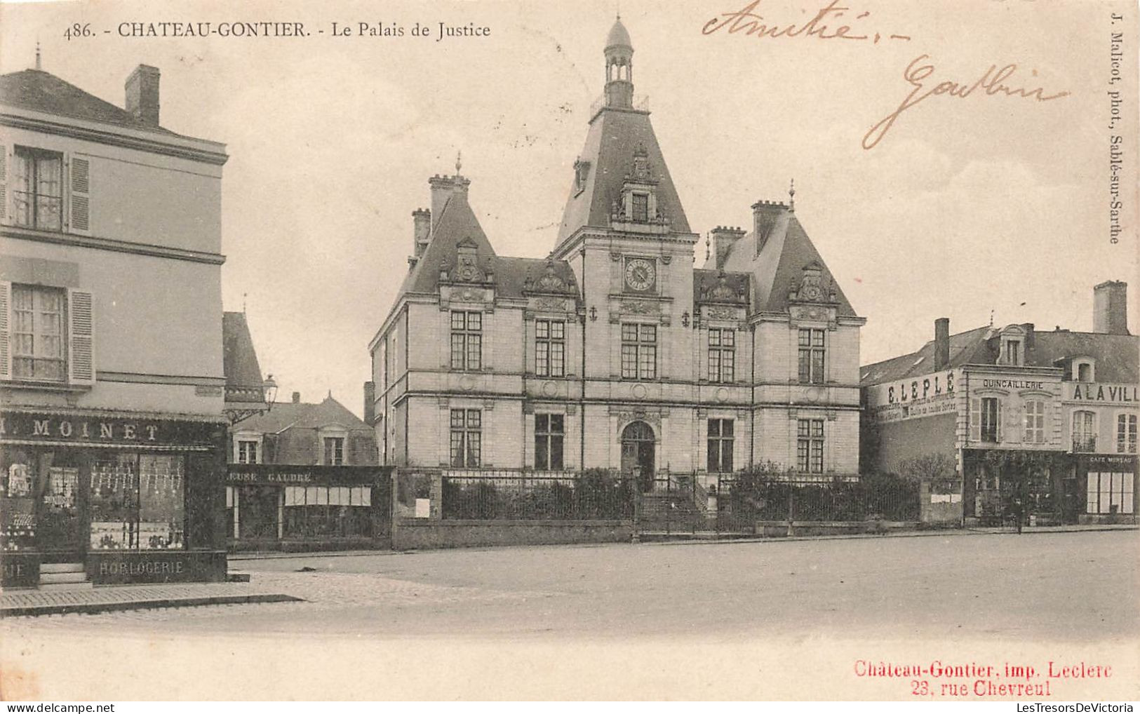 FRANCE - Château Gontier - Vue Sur Le Palais De Justice - Carte Postale Ancienne - Chateau Gontier