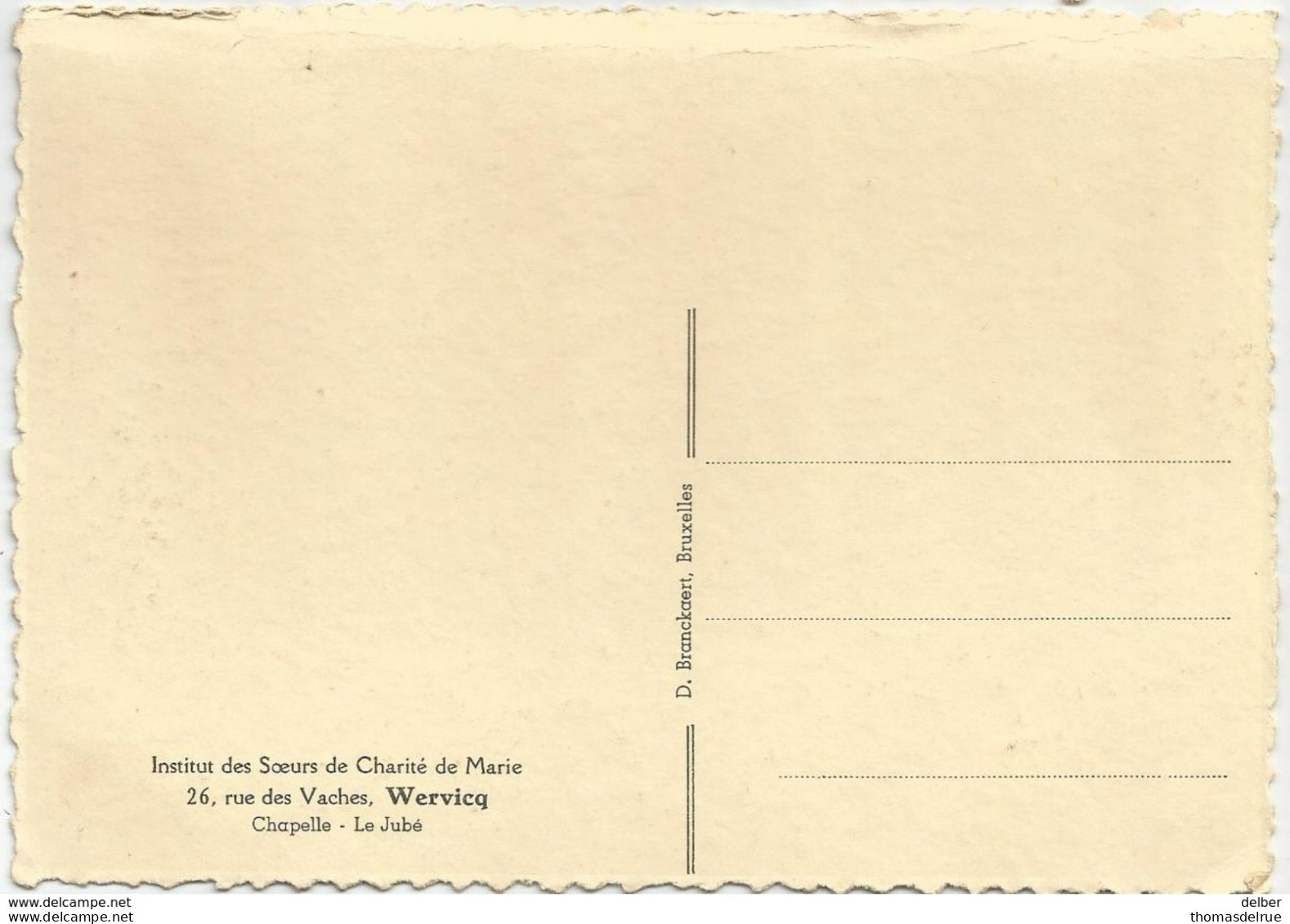 _6Rm-113:  Chapelle - Le Jubé :  Intitut Des Sours De Charité De Marie, Wervicq - Wervik