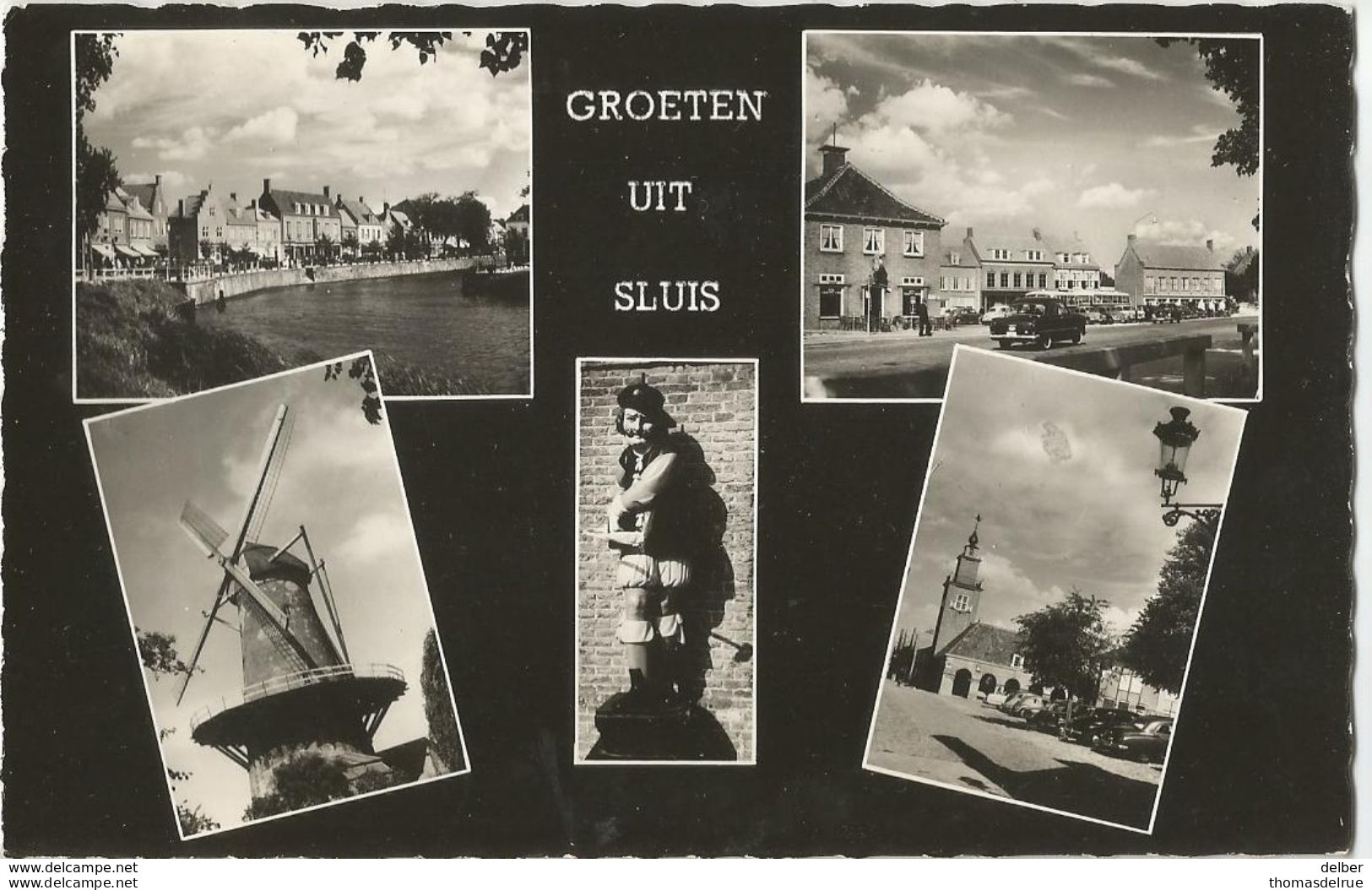 6Rm-492: Groeten Uit SLUIS   ... Molen VW...: Echte Foto - Sluis