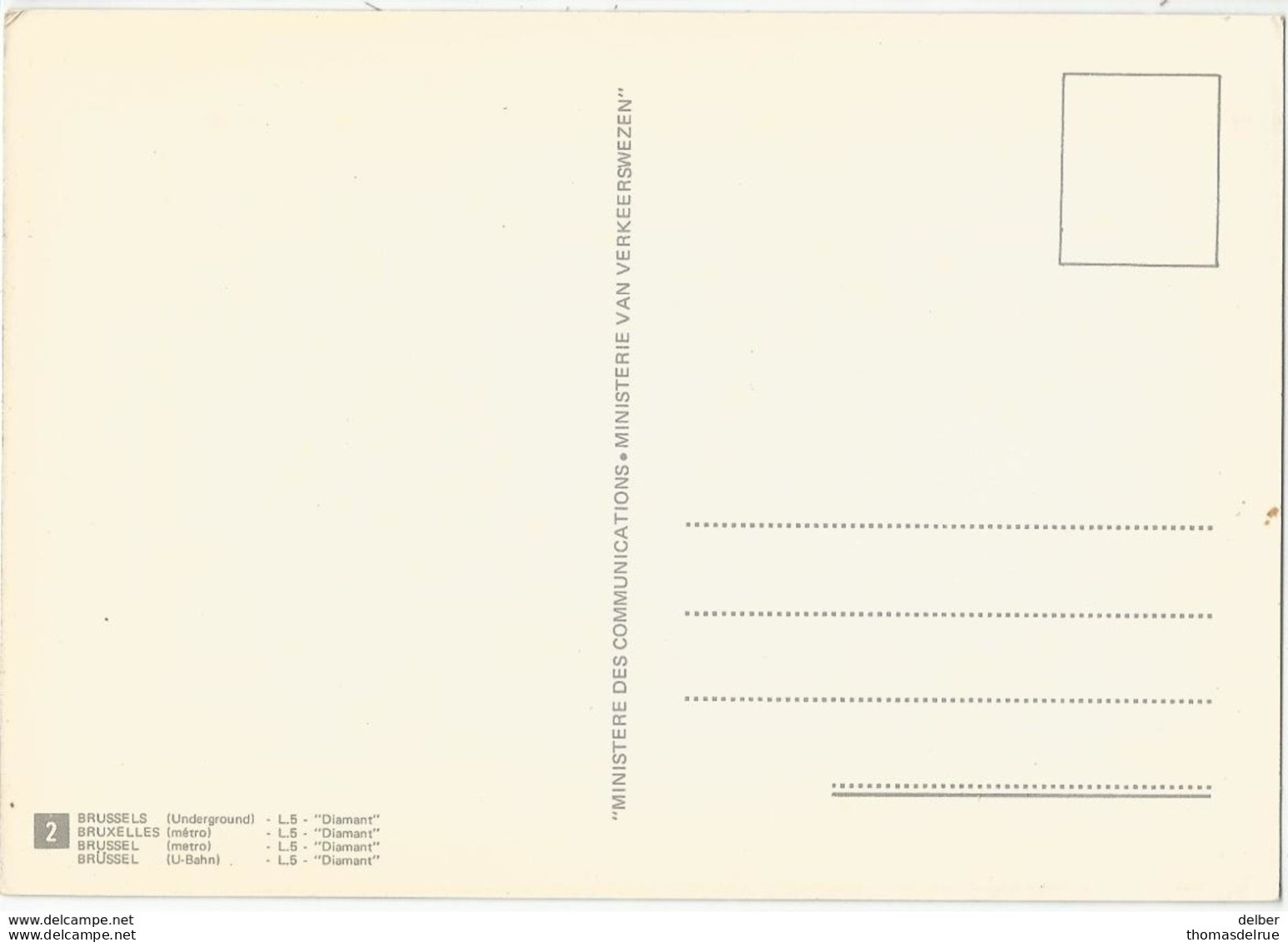 9Dp-764: BRUSSELS Underground L.5 DIAMANT... - Transport (rail) - Stations