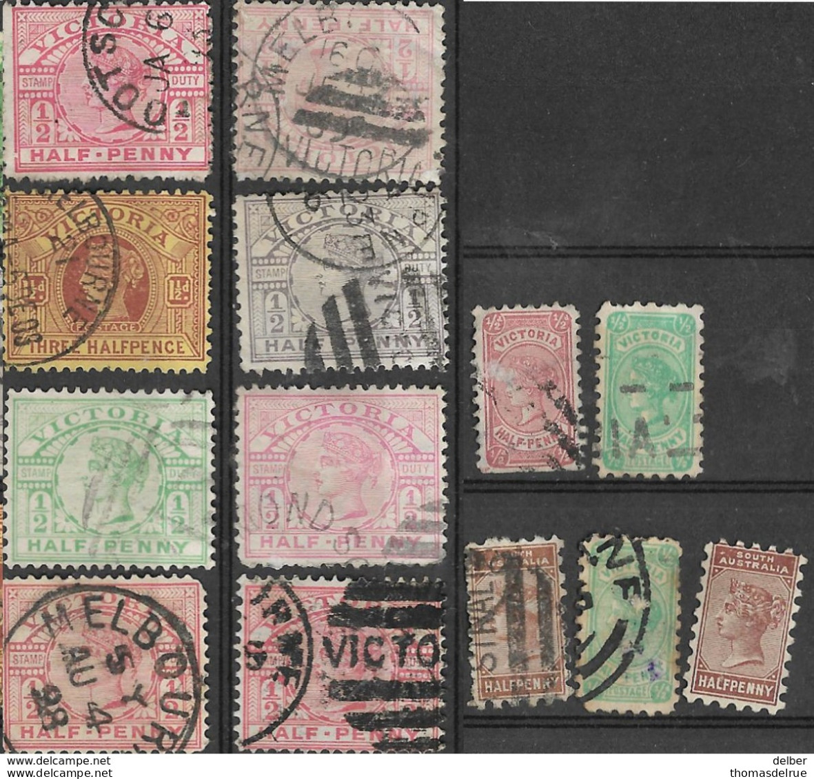 5Sb-650: Restje Van  8 Zegels: VICTORIA: Diverse+ 5 Van Die ½'s Om Verder Uit Te Zoeken... Enkele 2de Keuze Mogelijk... - Used Stamps