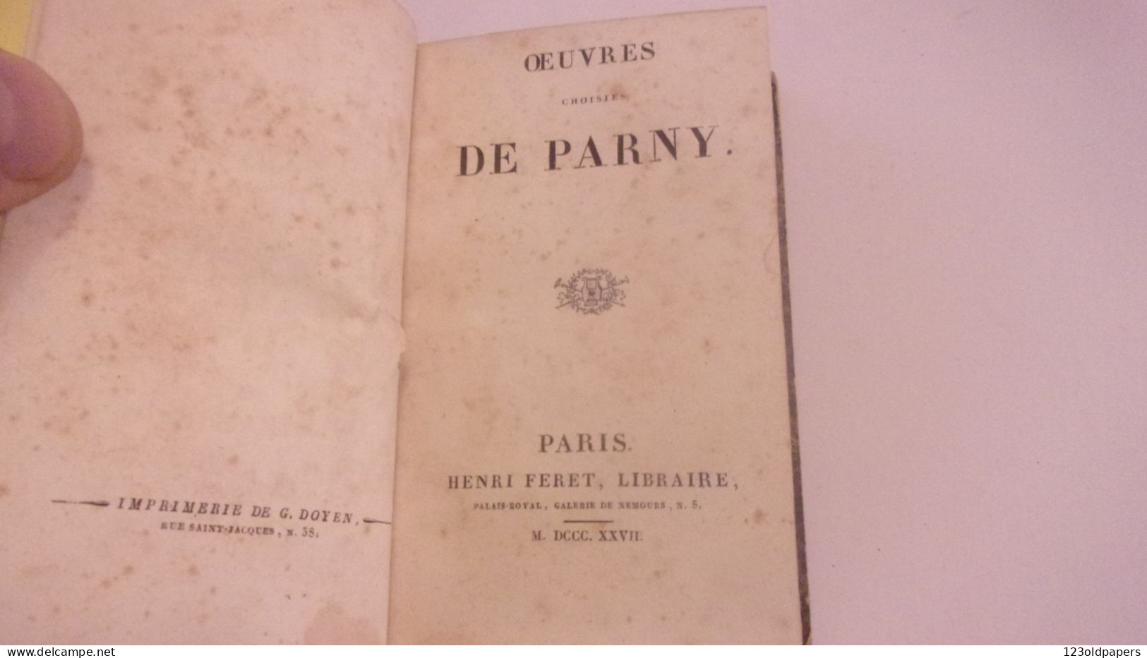 1827 BELLE RELIURE OEUVRES CHOISIES D'EVARISTE PARNY 1827 Poésies érotiques  CURIOSA - 1801-1900