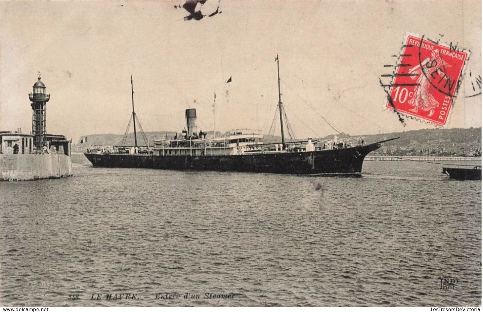 FRANCE - Le Havre - Entrée D'un Staemer - Phare - Carte Postale Ancienne - Port