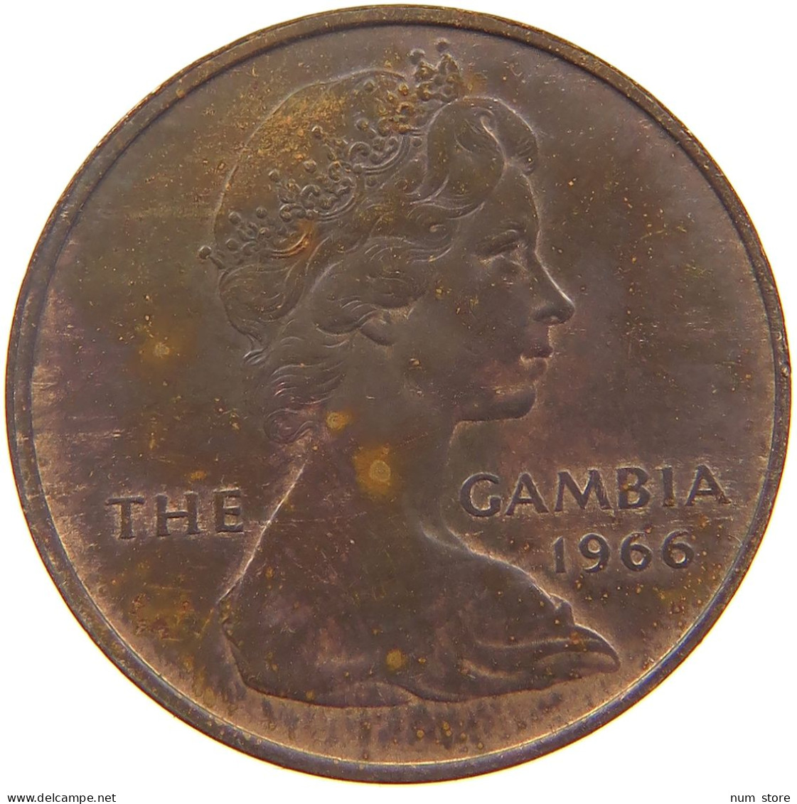 GAMBIA PENNY 1966 Elizabeth II. (1952-2022) #c071 0527 - Gambia