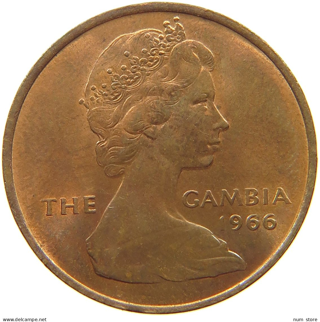 GAMBIA PENNY 1966 Elizabeth II. (1952-2022) #s067 0227 - Gambie
