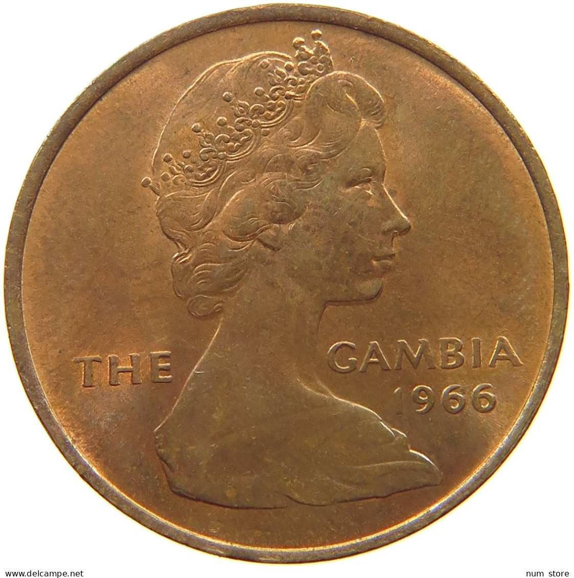 GAMBIA PENNY 1966 Elizabeth II. (1952-2022) #s067 0227 - Gambia