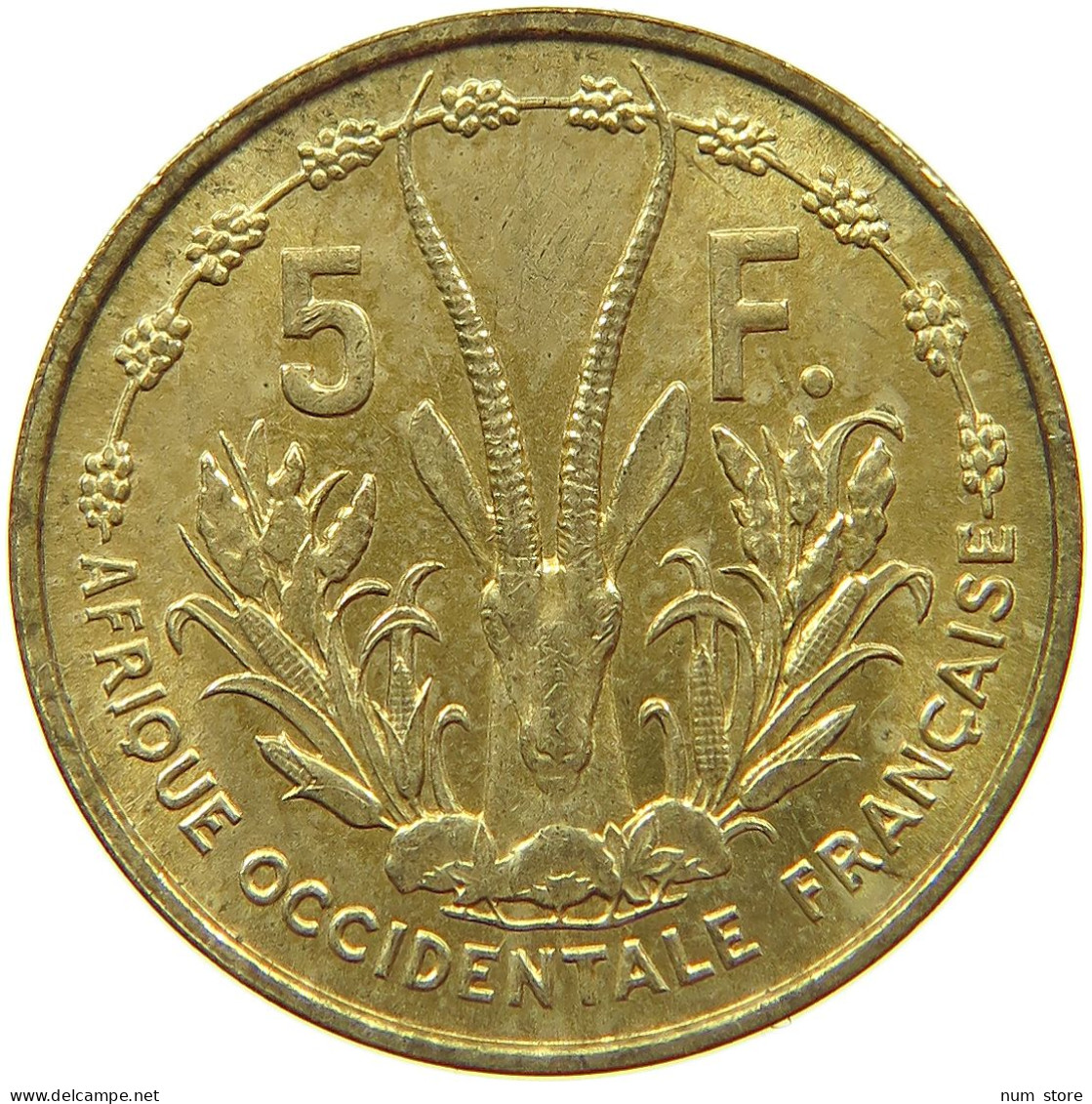 FRENCH WEST AFRICA 5 FRANCS 1956  #s071 0193 - French West Africa