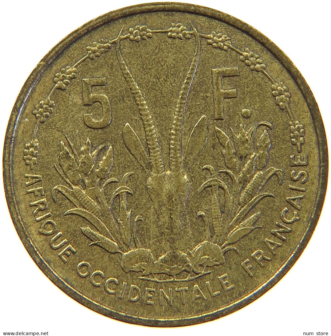 FRENCH WEST AFRICA 5 FRANCS 1956  #s024 0243 - French West Africa