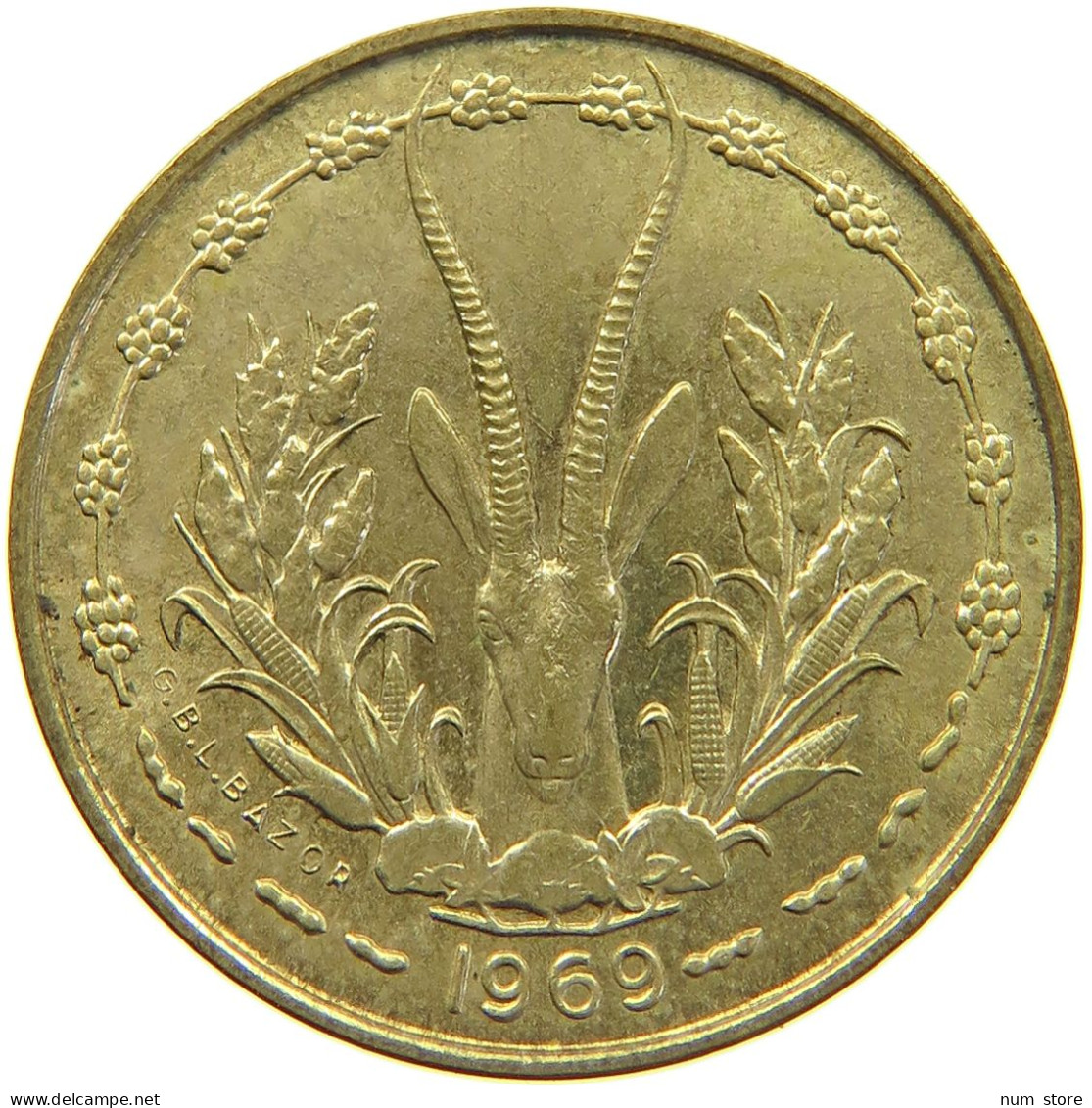 FRENCH WEST AFRICA 5 FRANCS 1969  #c037 0227 - French West Africa