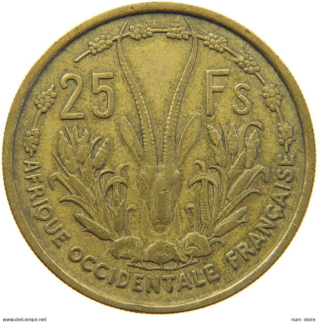 FRENCH WEST AFRICA 25 FRANCS 1956  #s029 0121 - French West Africa