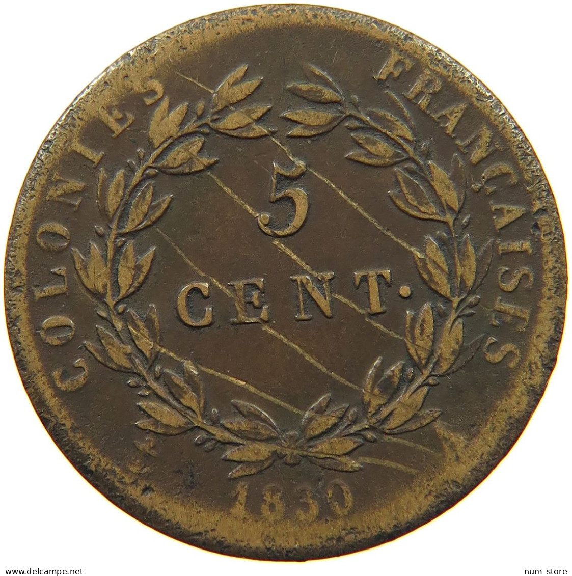 FRENCH COLONIES 5 CENTIMES 1830 Charles X. (1824-1830) #c079 0597 - Franse Koloniën (1817-1844)