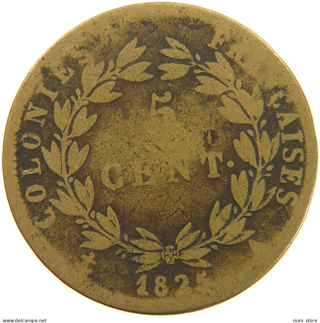 FRENCH COLONIES 5 CENTIMES 1825 Charles X. (1824-1830) #a042 0109 - Colonie Francesi (1817-1844)