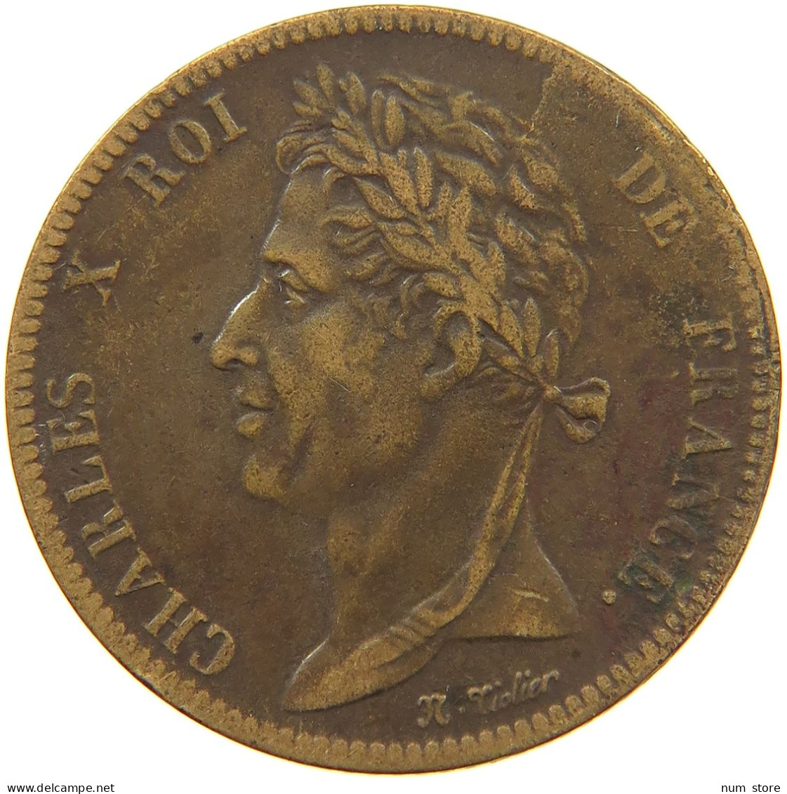 FRENCH COLONIES 5 CENTIMES 1828 A Charles X. (1824-1830) #a041 0453 - Colonie Francesi (1817-1844)