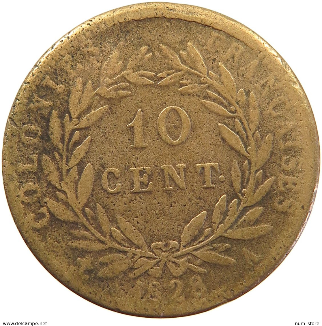 FRENCH COLONIES 10 CENTIMES 1828 A Charles X. (1824-1830) #c060 0077 - Französische Kolonien (1817-1844)