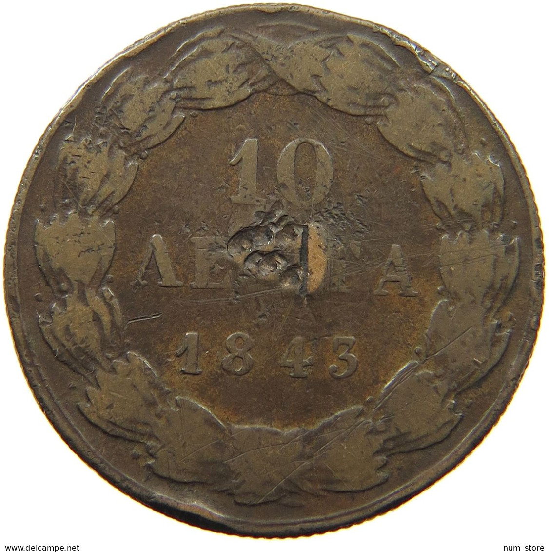 GREECE 10 LEPTA 1843 Otto (1832-1862) #t075 0217 - Grèce