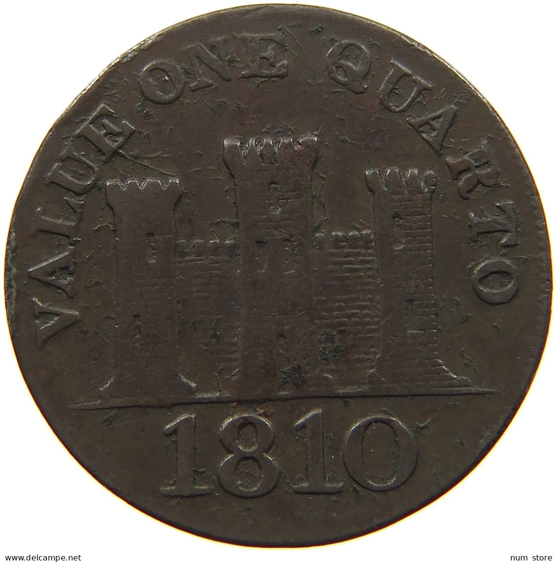 GIBRALTAR QUARTO 1810 GEORGE III. 1760-1820 #t005 0485 - Gibraltar