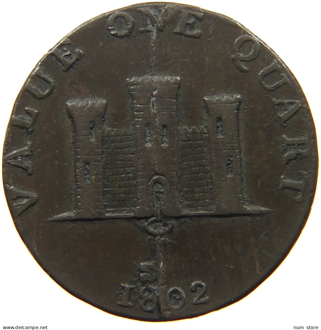 GIBRALTAR QUART 1802 GEORGE III. 1760-1820 RARE #t005 0483 - Gibraltar