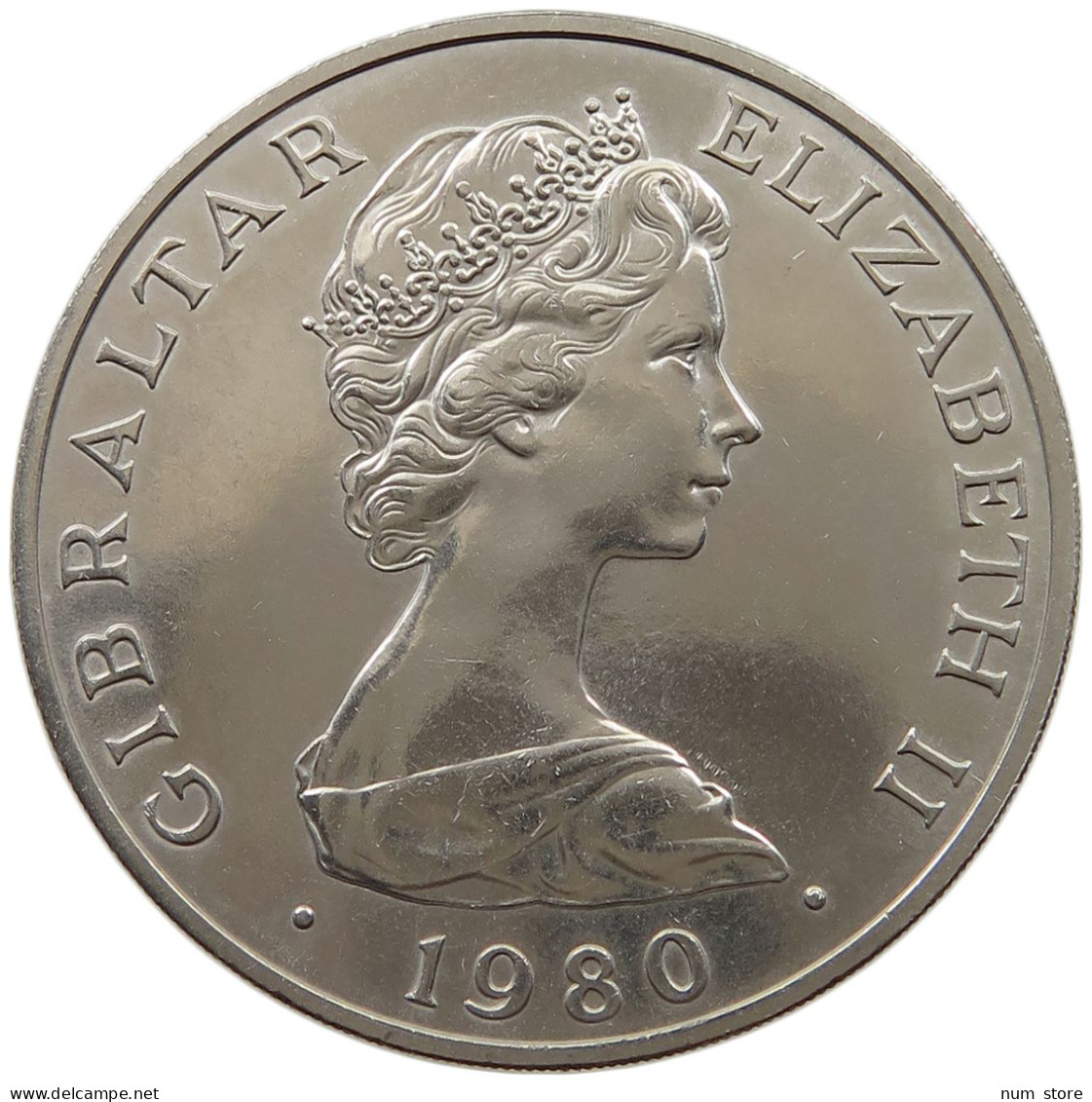 GIBRALTAR CROWN 1980 Elizabeth II. (1952-2022) #a096 0287 - Gibraltar