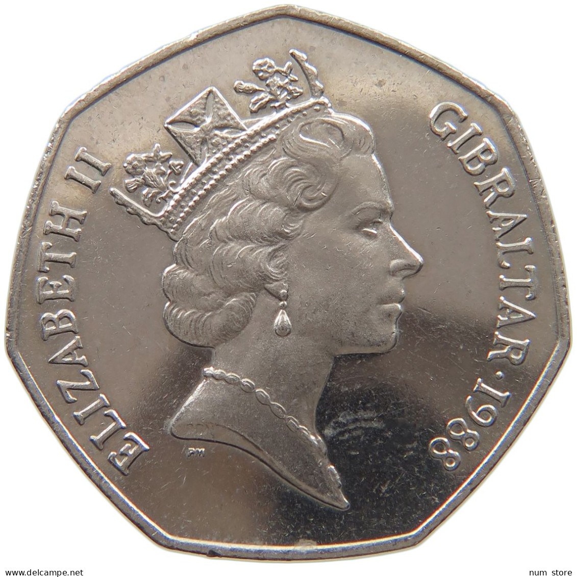 GIBRALTAR 50 PENCE 1988 Elizabeth II. (1952-2022) #c018 0489 - Gibraltar