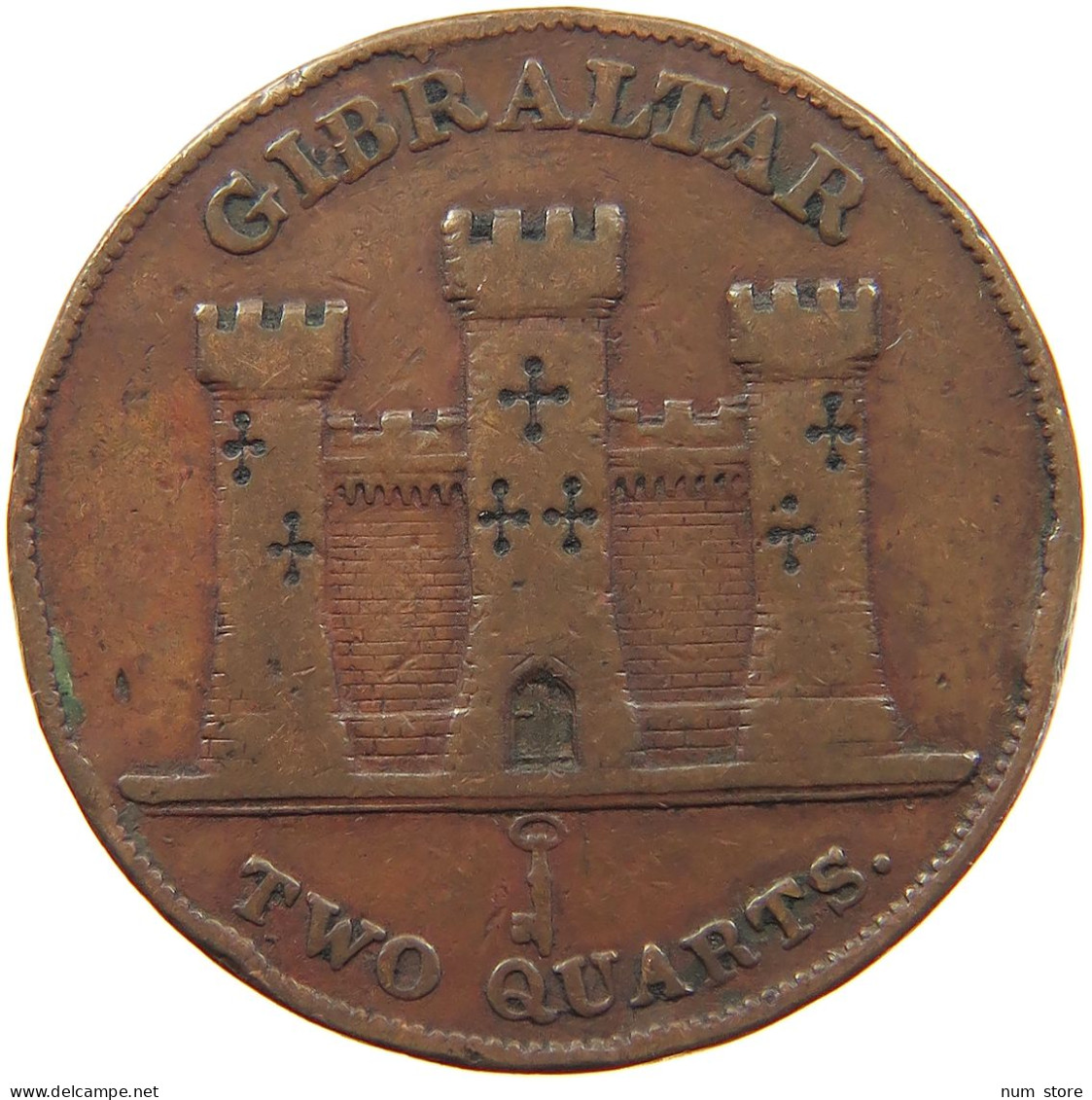 GIBRALTAR 2 QUARTS 1842 Victoria 1837-1901 #t016 0021 - Gibilterra