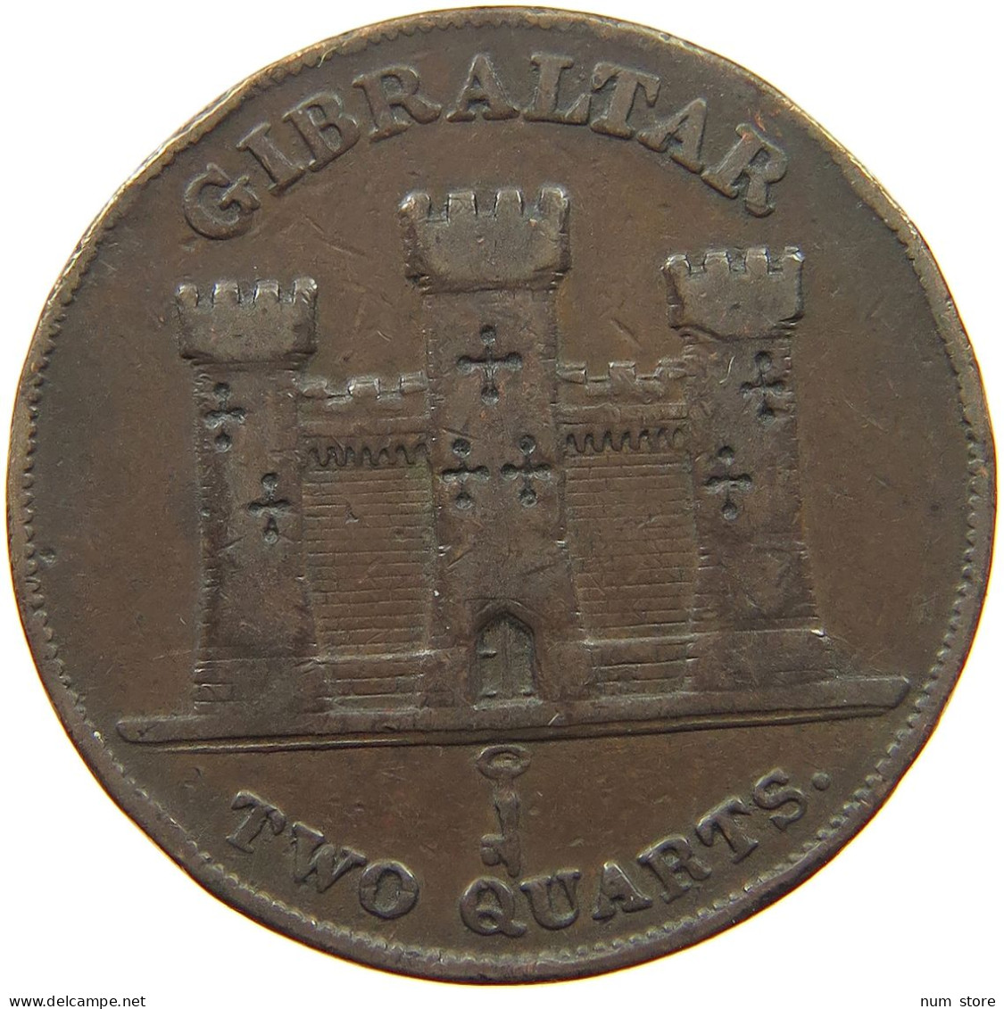 GIBRALTAR 2 QUARTS 1842 Victoria 1837-1901 #t112 0099 - Gibraltar