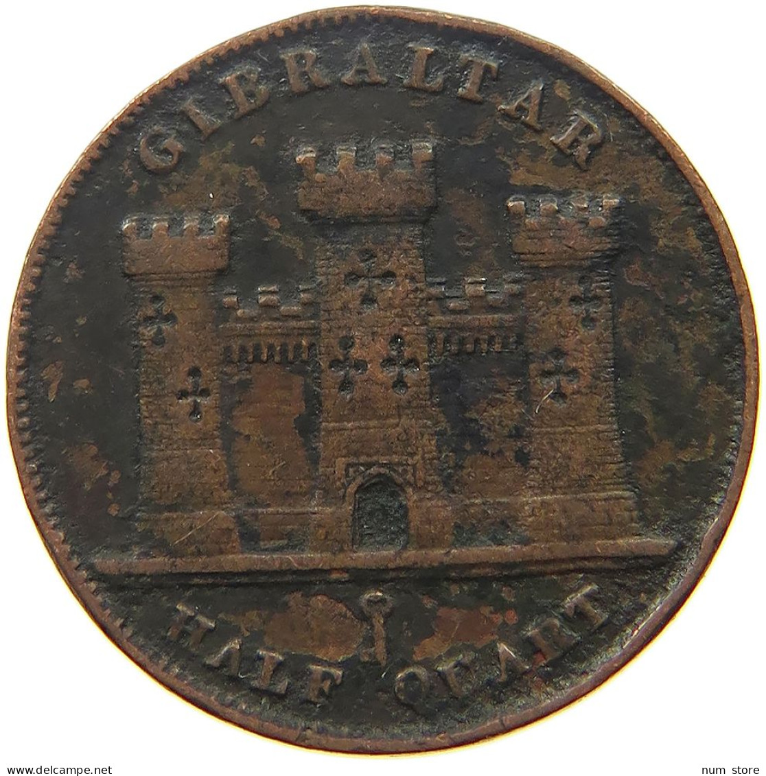 GIBRALTAR 1/2 QUART 1842 Victoria 1837-1901 #s052 0295 - Gibraltar