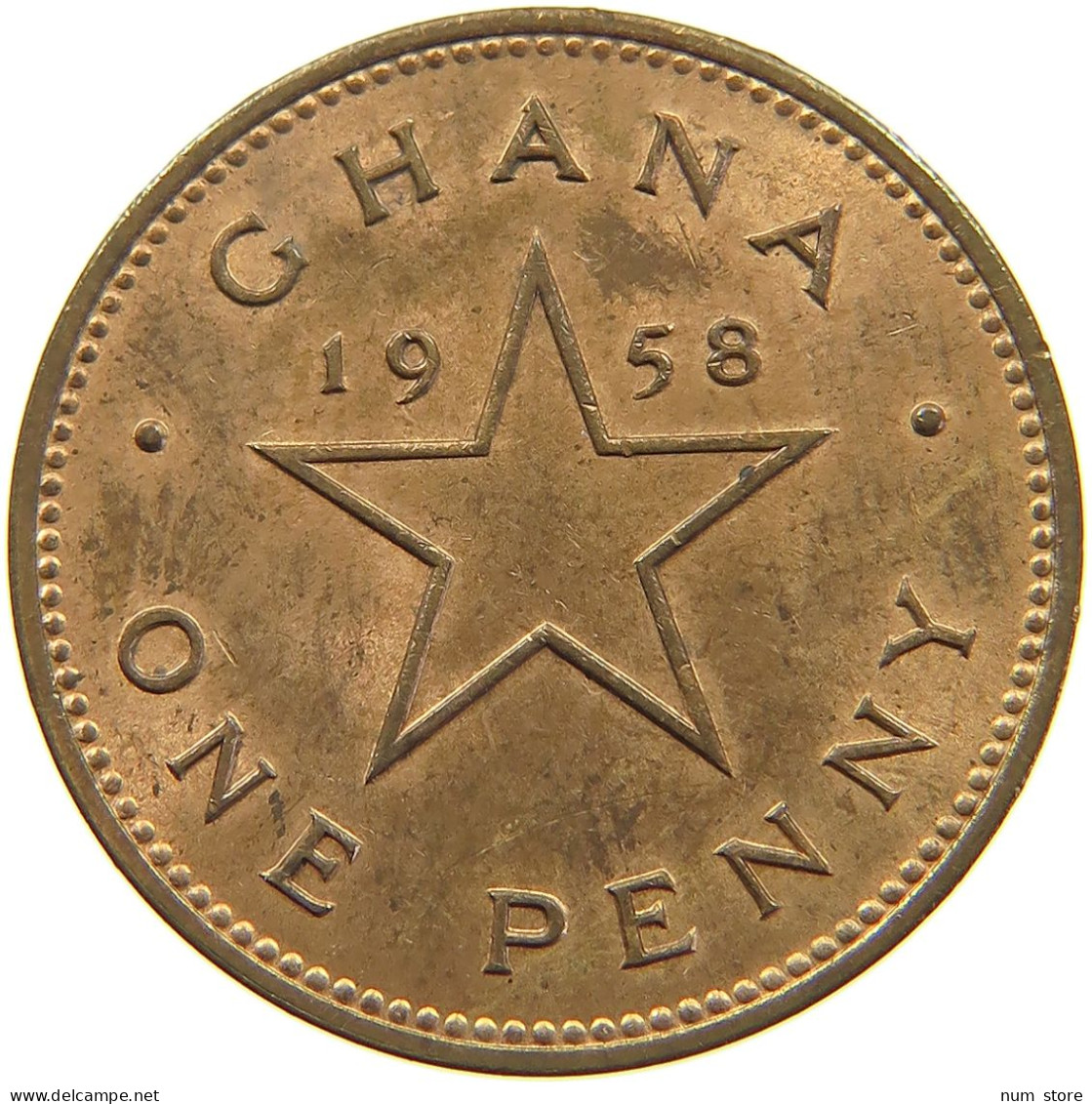 GHANA PENNY 1958  #c036 0617 - Ghana