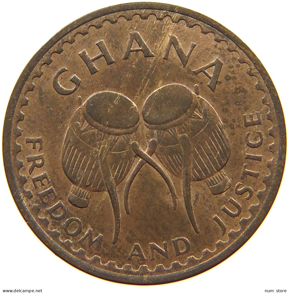 GHANA 1/2 PESEWA 1967  #s067 0173 - Ghana