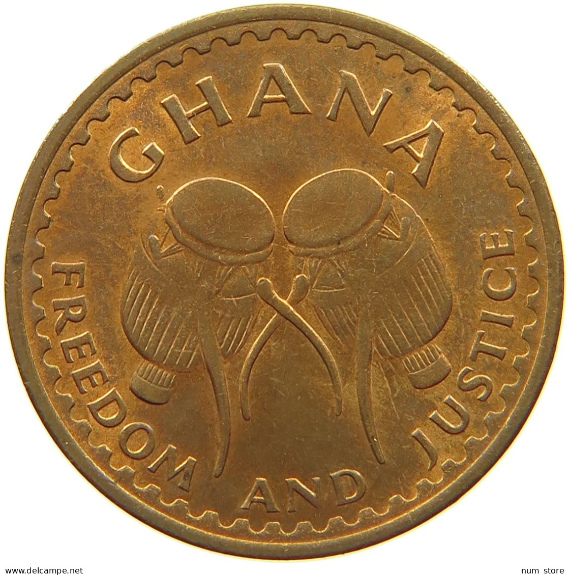 GHANA 1/2 PESEWA 1967  #s067 0109 - Ghana
