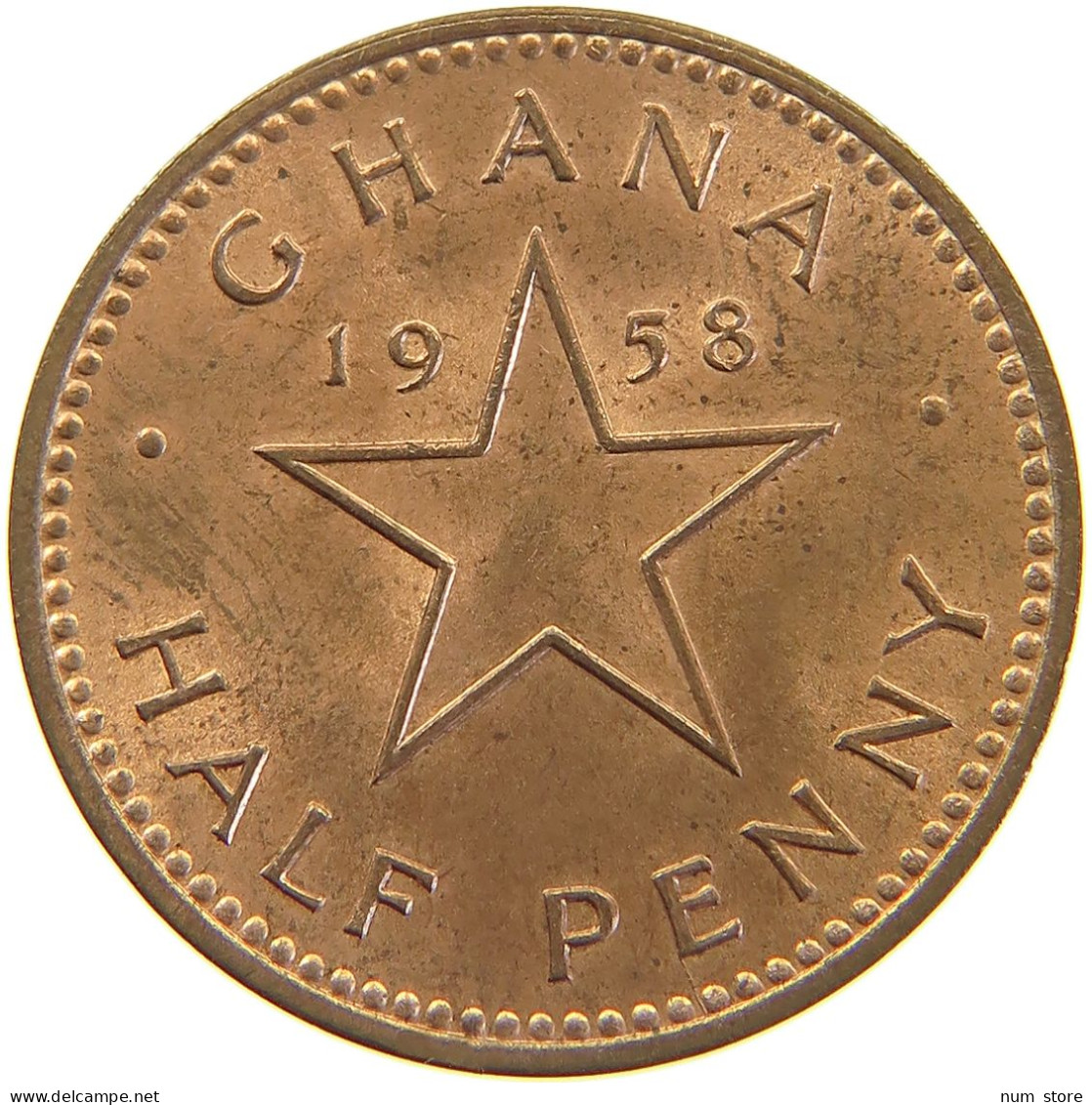 GHANA 1/2 PENNY 1958  #c041 0475 - Ghana