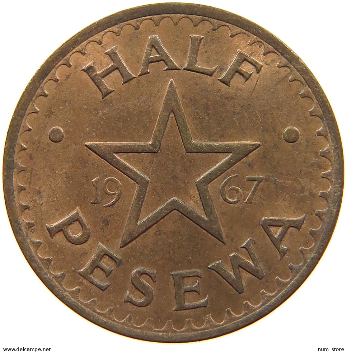 GHANA 1/2 PESEWA 1967  #c013 0129 - Ghana